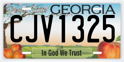 GA license plate CJV1325