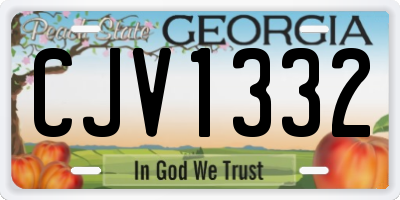 GA license plate CJV1332