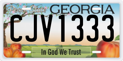 GA license plate CJV1333