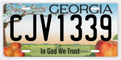 GA license plate CJV1339