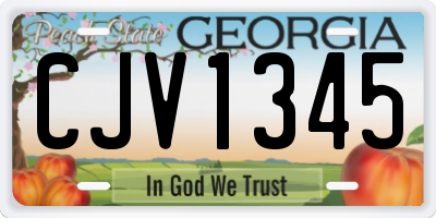 GA license plate CJV1345
