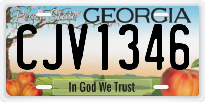 GA license plate CJV1346
