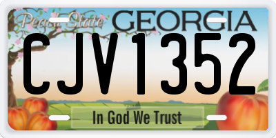 GA license plate CJV1352