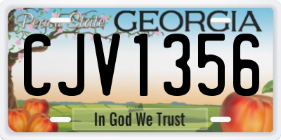 GA license plate CJV1356