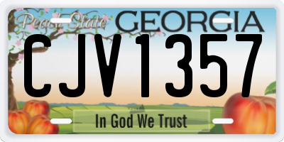 GA license plate CJV1357