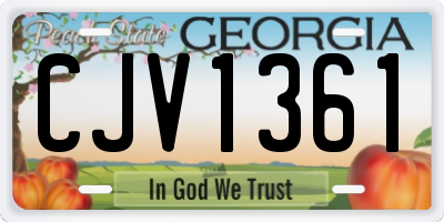 GA license plate CJV1361