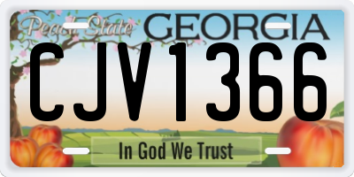GA license plate CJV1366