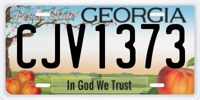GA license plate CJV1373