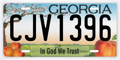 GA license plate CJV1396