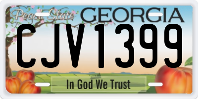 GA license plate CJV1399