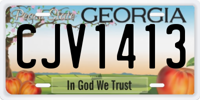 GA license plate CJV1413