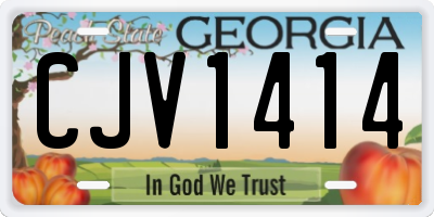 GA license plate CJV1414