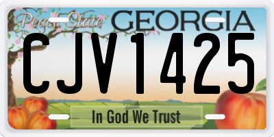 GA license plate CJV1425