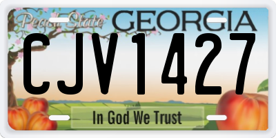 GA license plate CJV1427