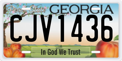 GA license plate CJV1436