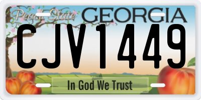 GA license plate CJV1449