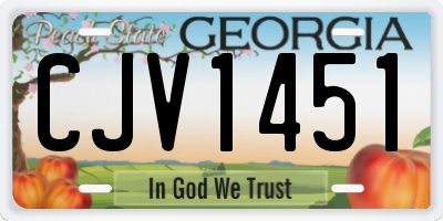 GA license plate CJV1451