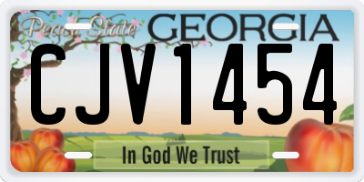 GA license plate CJV1454