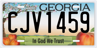 GA license plate CJV1459