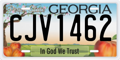 GA license plate CJV1462