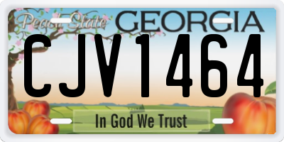 GA license plate CJV1464
