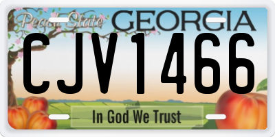 GA license plate CJV1466