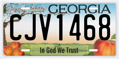 GA license plate CJV1468