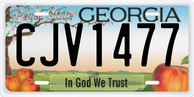 GA license plate CJV1477