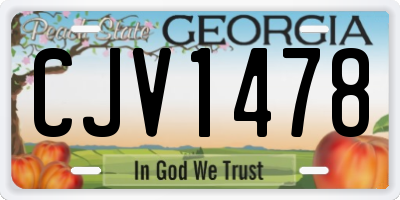 GA license plate CJV1478