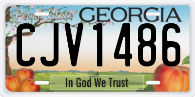 GA license plate CJV1486