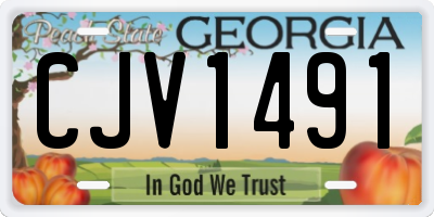 GA license plate CJV1491