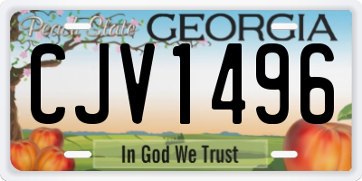 GA license plate CJV1496