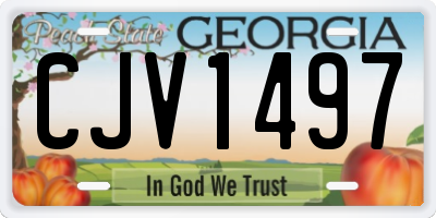 GA license plate CJV1497