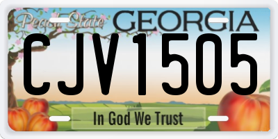 GA license plate CJV1505
