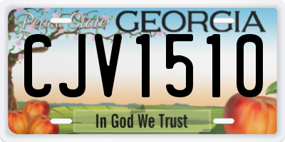 GA license plate CJV1510