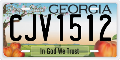 GA license plate CJV1512