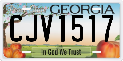 GA license plate CJV1517