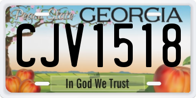 GA license plate CJV1518