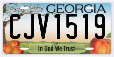 GA license plate CJV1519