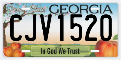 GA license plate CJV1520