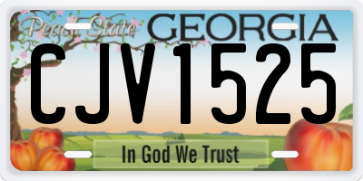 GA license plate CJV1525