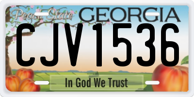 GA license plate CJV1536