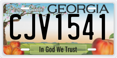 GA license plate CJV1541