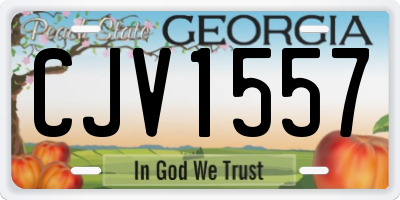 GA license plate CJV1557