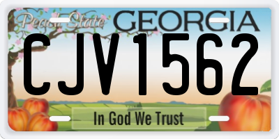 GA license plate CJV1562