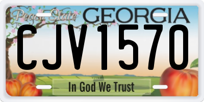 GA license plate CJV1570