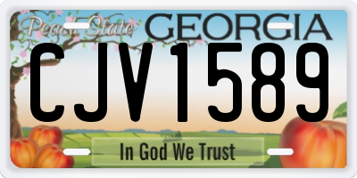 GA license plate CJV1589