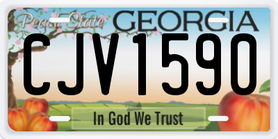 GA license plate CJV1590