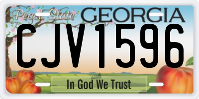 GA license plate CJV1596