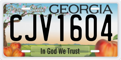 GA license plate CJV1604